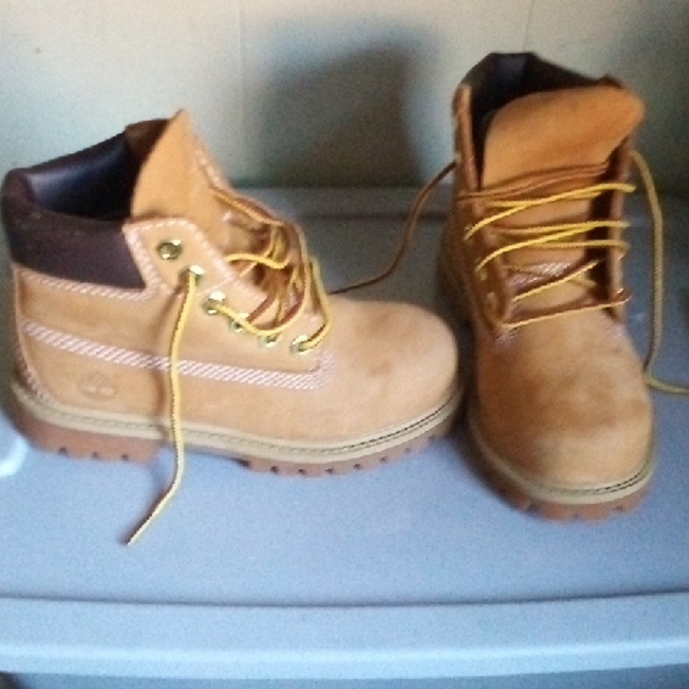 Timberland Kids Tan and Brown Lace-Up Boots